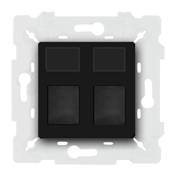  Розетка телефон компьютер RJ11 / RJ45 UTP 5e категории Fede Vintage Tapestry Черный (в сборе)